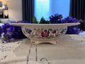 Antique Booths Wildflower Square Footed Bowl – English Earthenware Garden Serving Dish