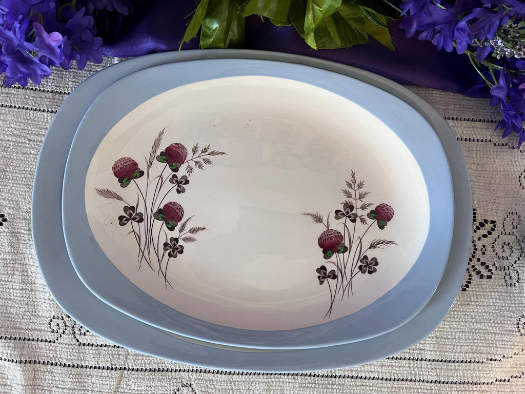 Copeland Spode Summer Days Grand Serving Set – Rare Gravy Boat with Underplate & Two Oval Platters – S3304 Vintage England