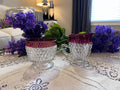 Vintage Indiana Glass Ruby Diamond Point Sugar Bowl Creamer Set | Mid-Century Tableware