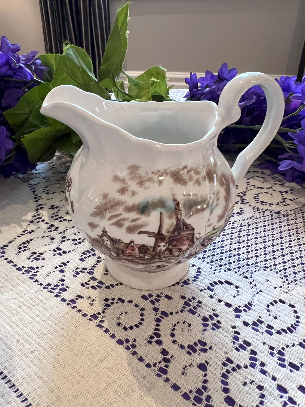 Rare Johnson Brothers Tulip Time Teapot Set | Brown Transferware, Made in England