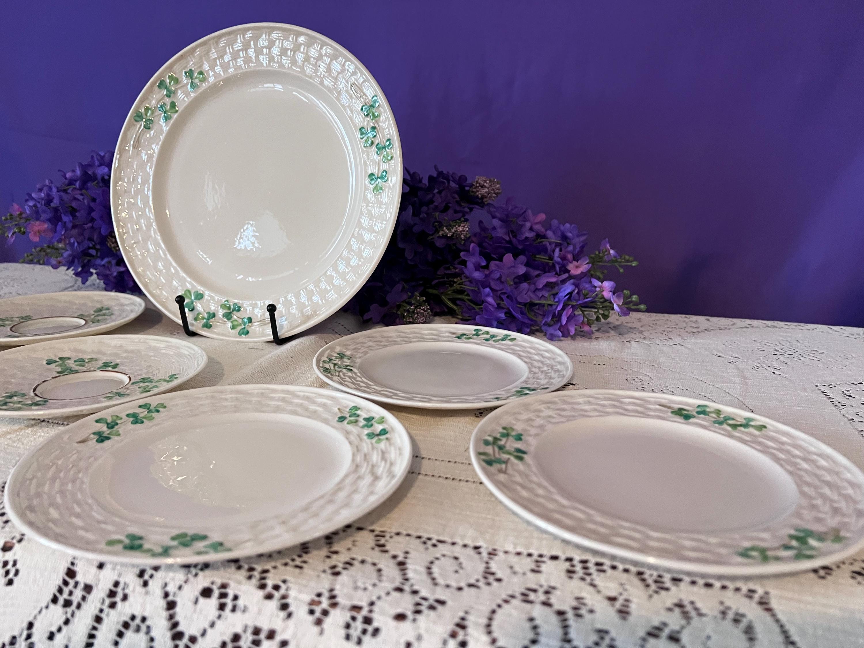 Antique Belleek Shamrock Basketweave - 3rd Black Mark (1926-1946) - Pick Your Piece - Rare Irish Parian China