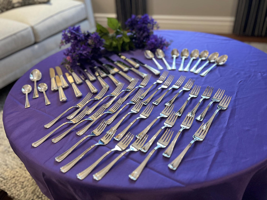 1847 Rogers Bros Heritage Silverplate Flatware Set – Mid Century Modern Service for 8