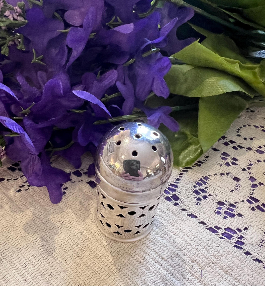 Vintage Cobalt Blue & Silver-Plated Salt Shakers – Set of 4