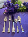 1847 Rogers Bros Heritage Silverplate Flatware Set – Mid Century Modern Service for 8