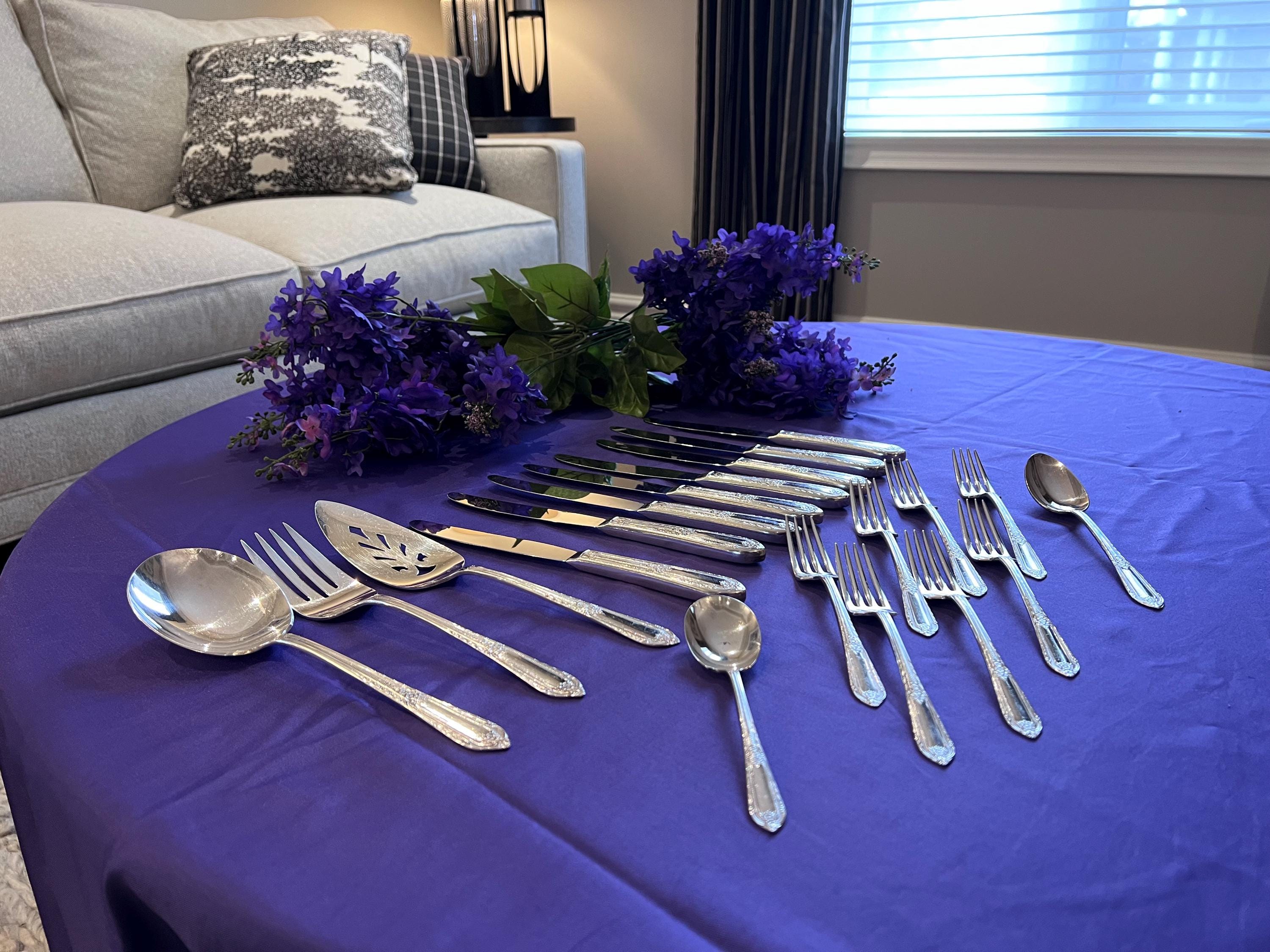 Vintage Wm. Rogers Rosalie Silverplate Flatware Set – 21 Pieces Floral Art Deco