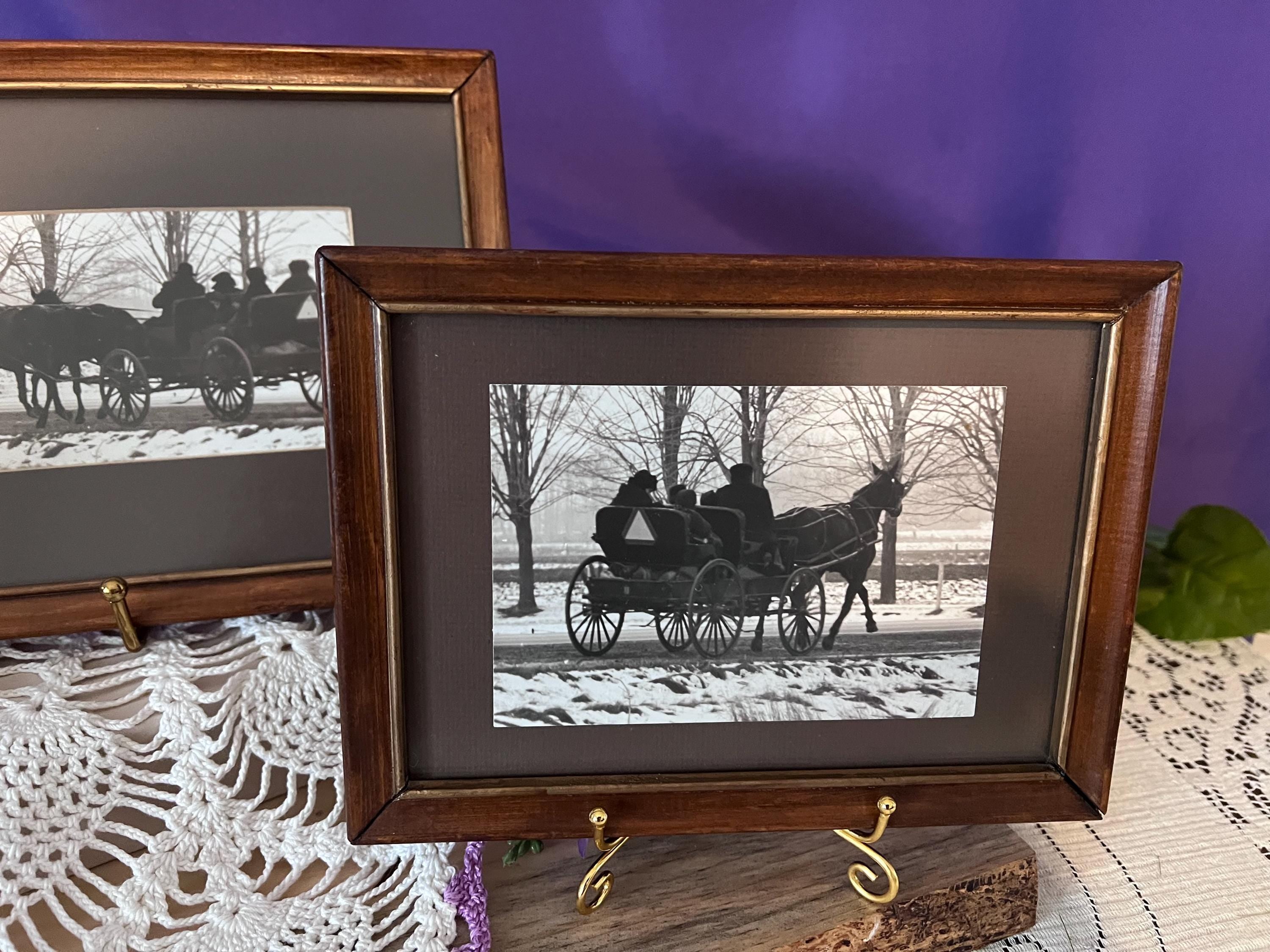 Rare 1978 Mennonite Horse & Buggy Silhouette Photographic Suite - Set of 3