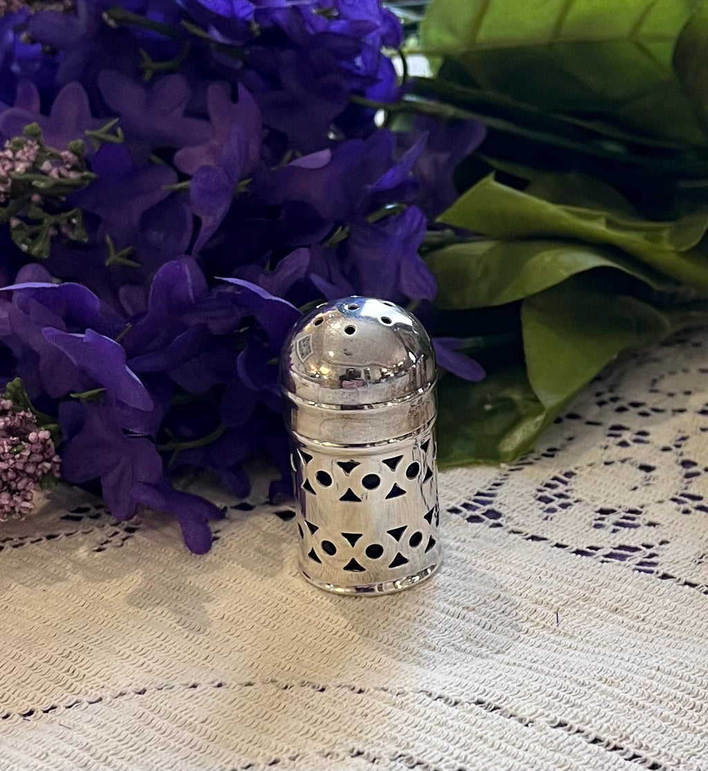Vintage Cobalt Blue & Silver-Plated Salt Shakers – Set of 4