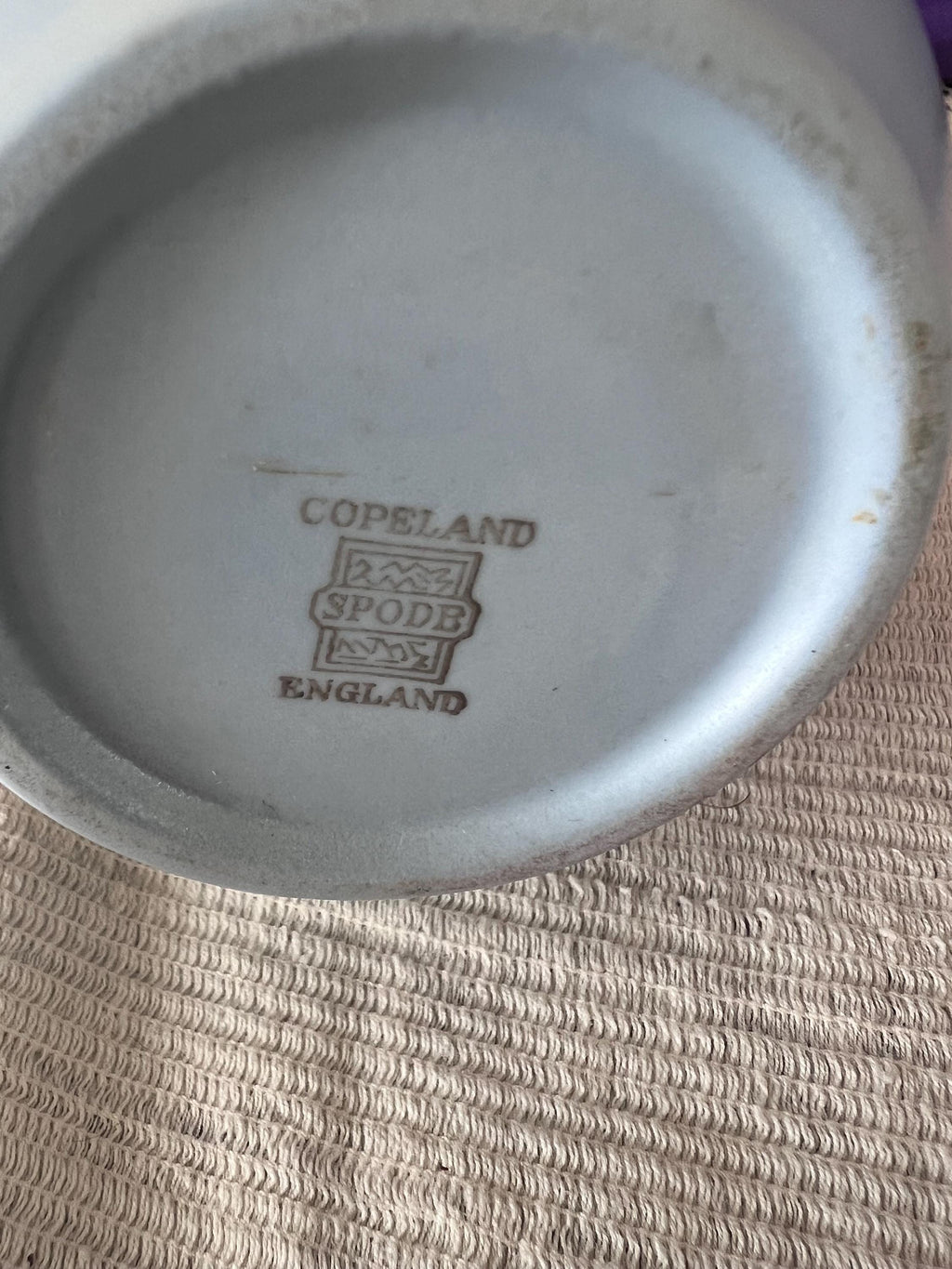 Vintage Copeland Spode Geisha Bud Vase – Blue Cherry Blossom Relief England