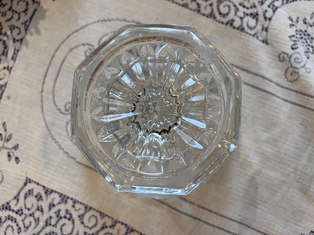 Vintage Walther Glas Erika Frosted Floral Footed Bowl | German Art Glass Pedestal Centerpiece