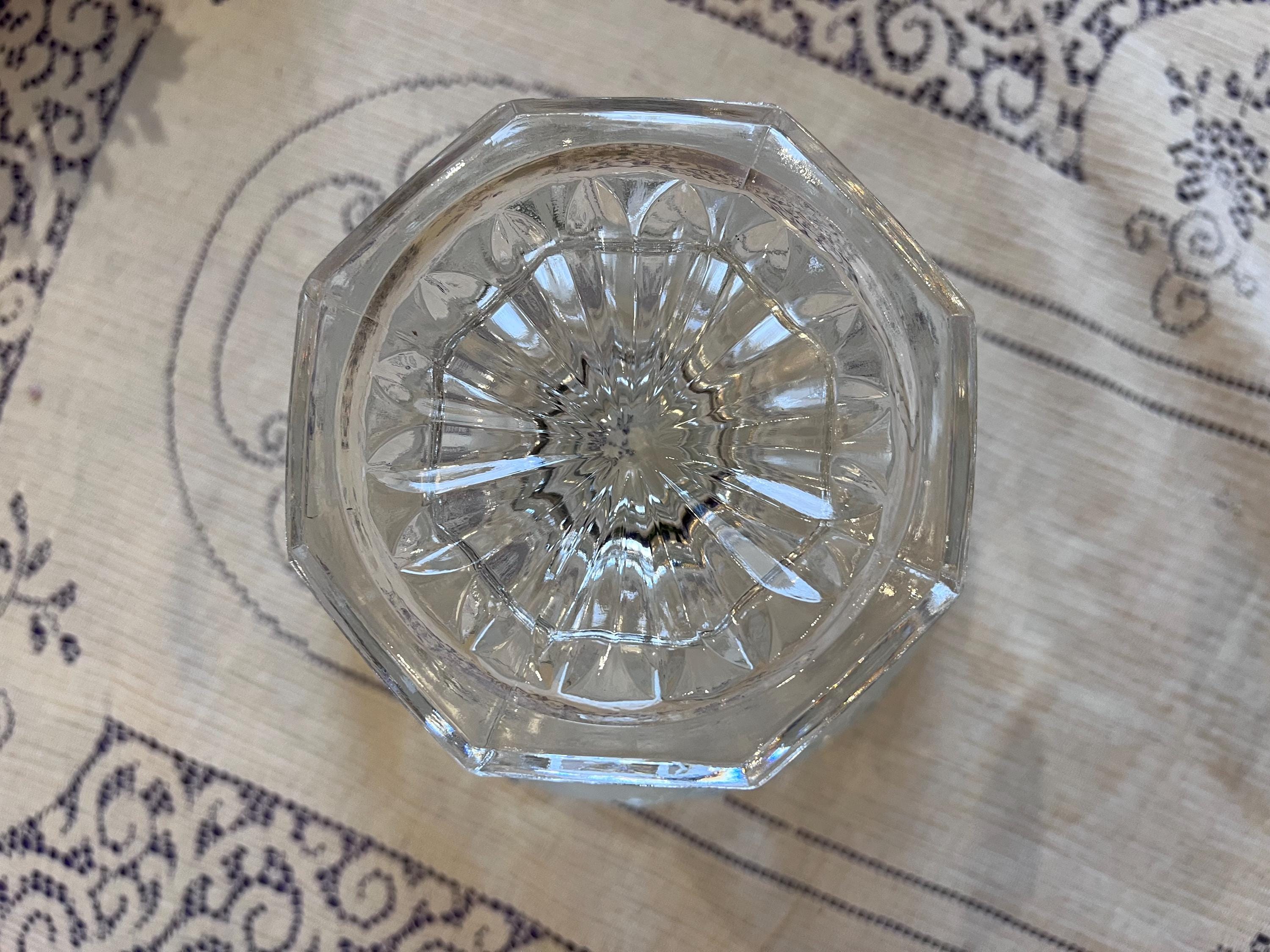 Vintage Walther Glas Erika Frosted Floral Footed Bowl | German Art Glass Pedestal Centerpiece