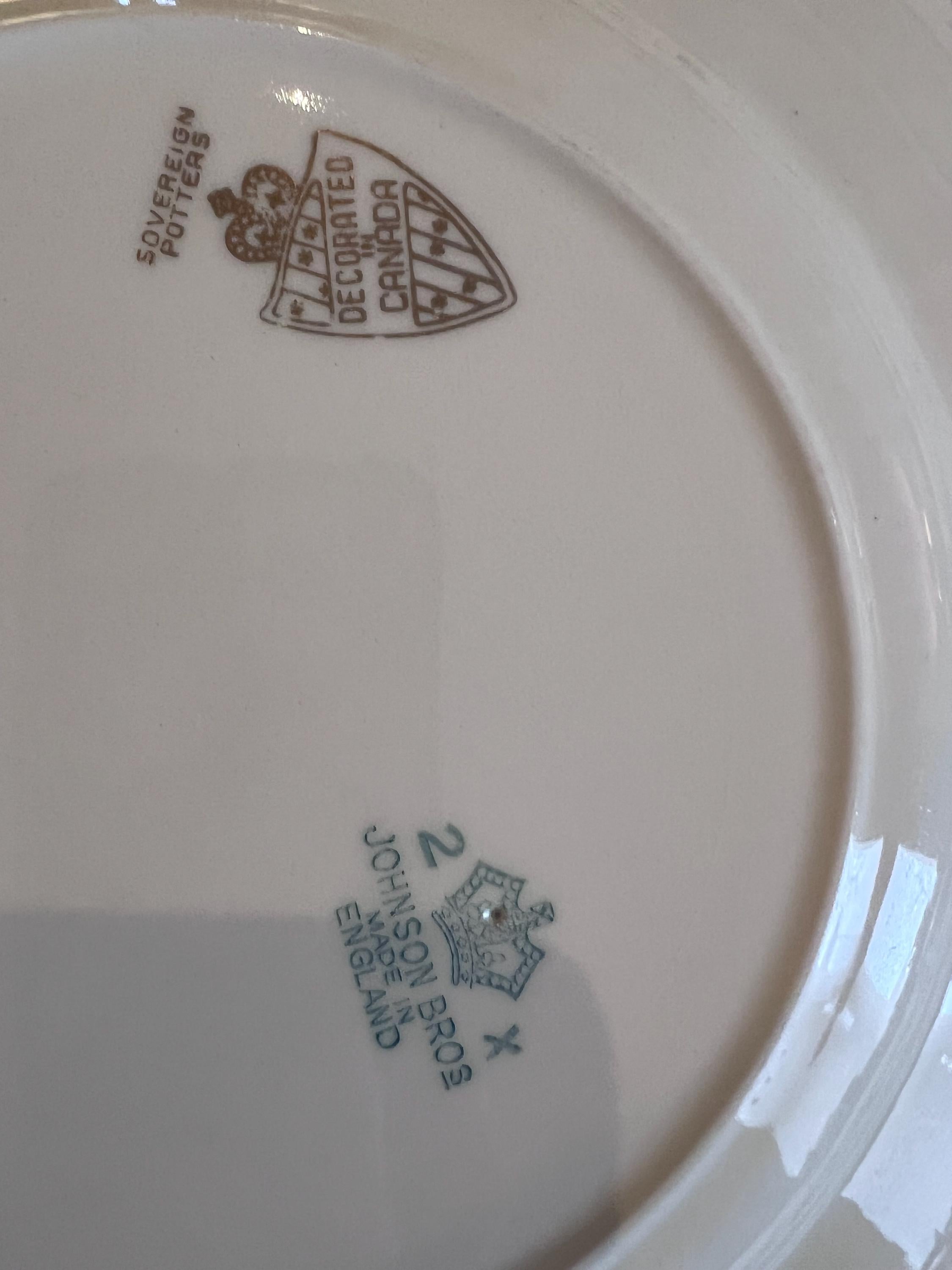 Vintage Johnson Bros Blue Leaf Wreath Plates – Scalloped Regency Ironstone Service for 4