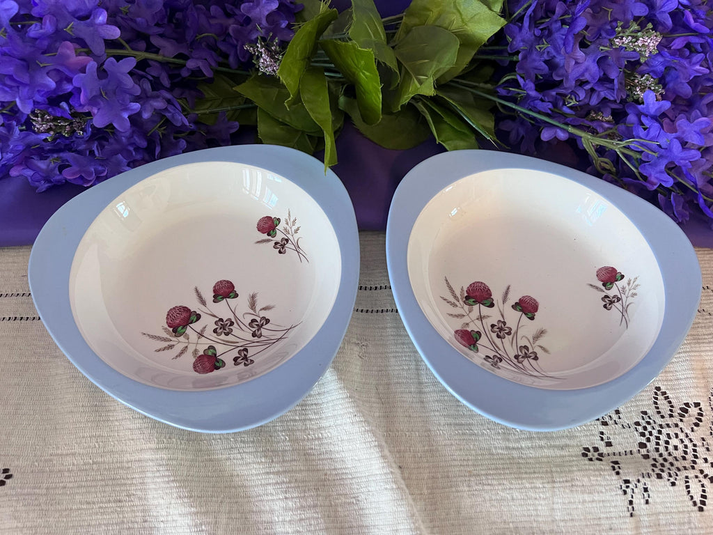 Vintage Spode Summer Days Dinnerware – Build Your Set – Pristine S3304 Red Clover and Blue Rim Replacements – Sets of 2