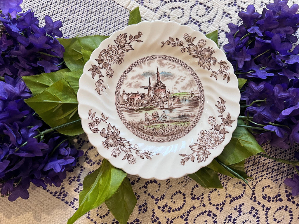 Johnson Brothers Tulip Time Brown Plates, Bowls, Cups Saucers | Made England