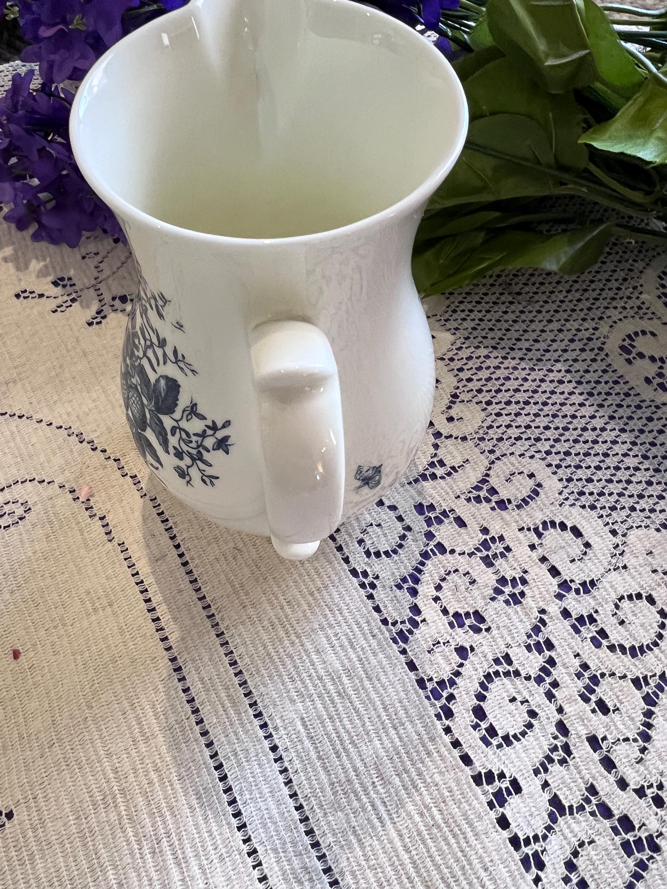 Vintage Royal Worcester "Blue Sprays" Mask Head Creamer - Circa 1760 Reproduction