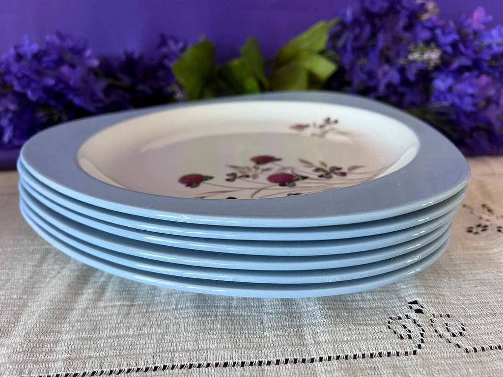 Vintage Spode Summer Days Dinnerware – Build Your Set – Pristine S3304 Red Clover and Blue Rim Replacements – Sets of 2