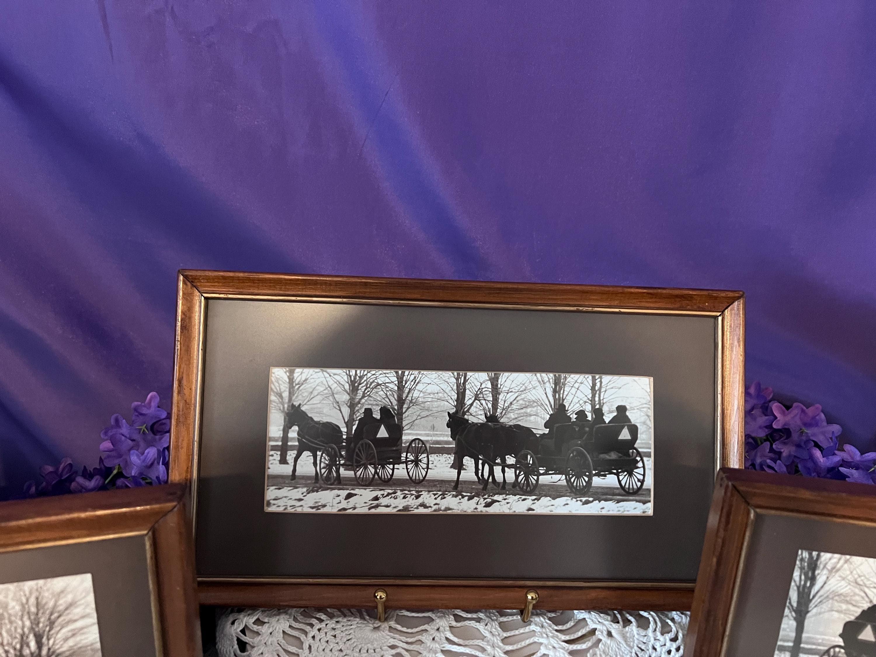 Rare 1978 Mennonite Horse & Buggy Silhouette Photographic Suite - Set of 3