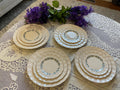 Vintage Johnson Bros Blue Leaf Wreath Plates – Scalloped Regency Ironstone Service for 4