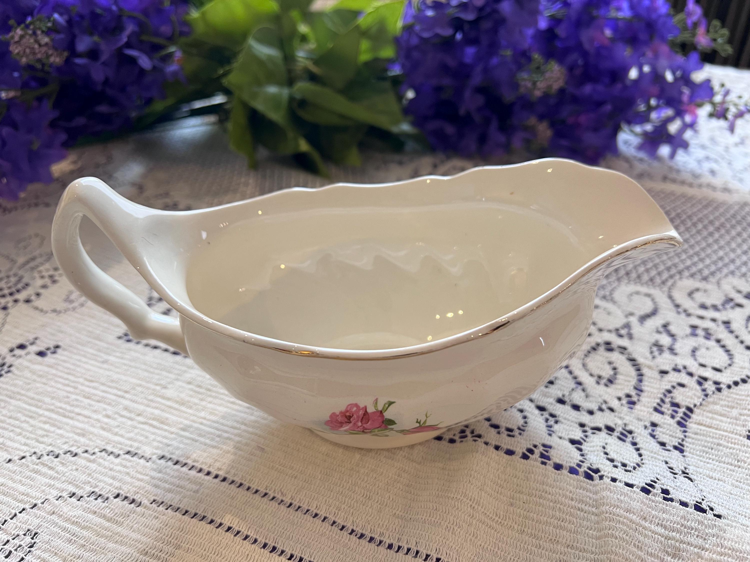 Antique Johnson Bros Old Chelsea Serving Set – Pink Rosebud Tureen, Platter, Gravy Boat