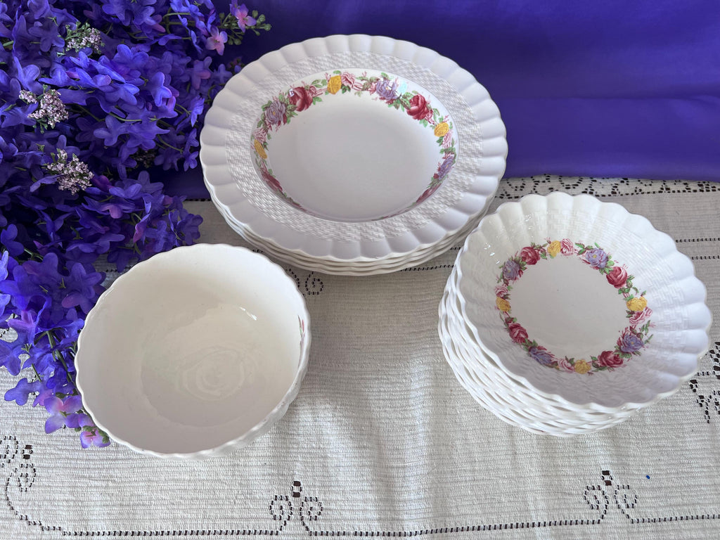Vintage Copeland Spode Rose Briar Bowls | Romantic English Ironstone | The Lilac Bloom Vintage