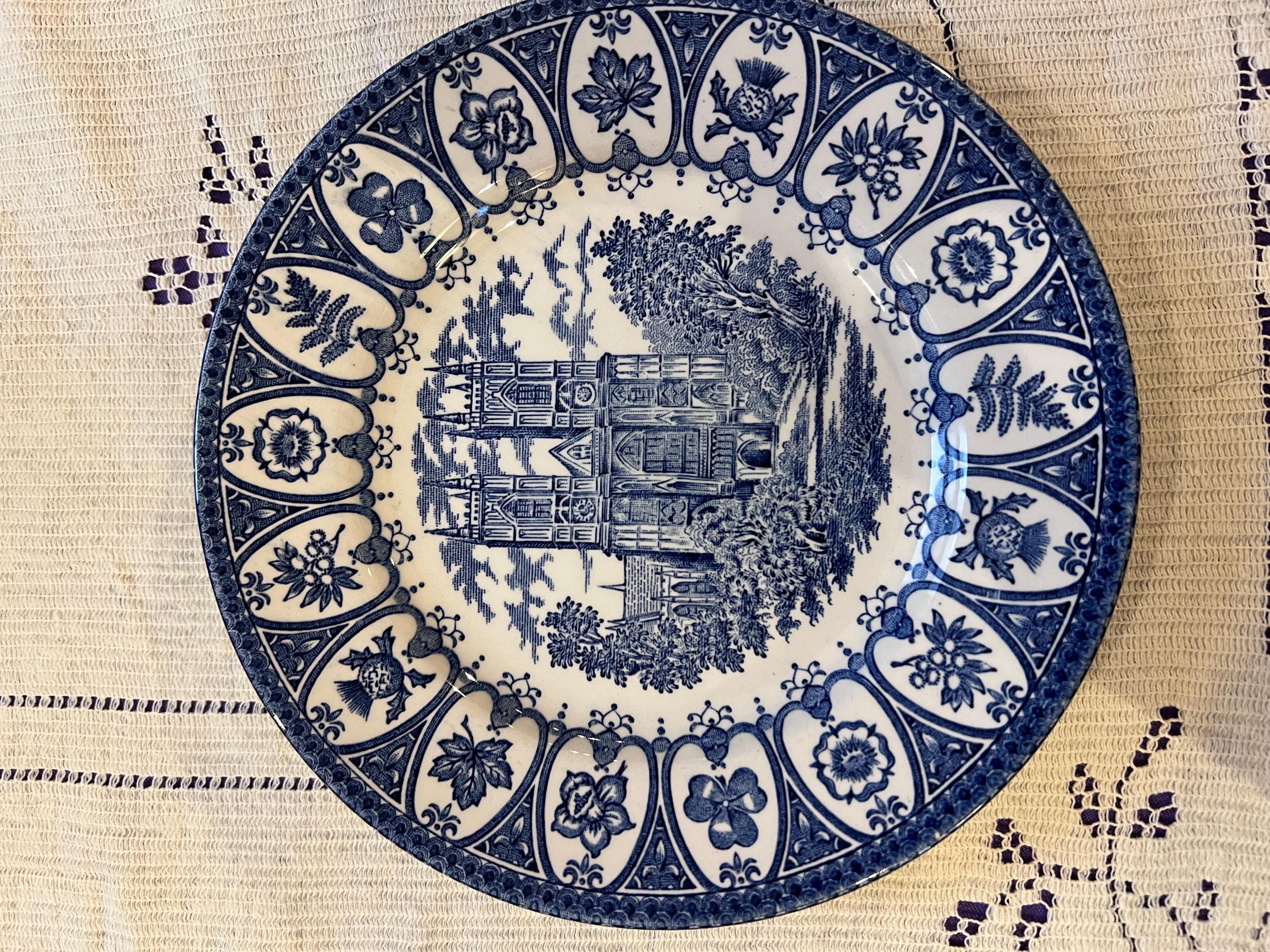 Vintage Broadhurst Ironstone Plates – Tower of London, Silver Jubilee (Set of 2)