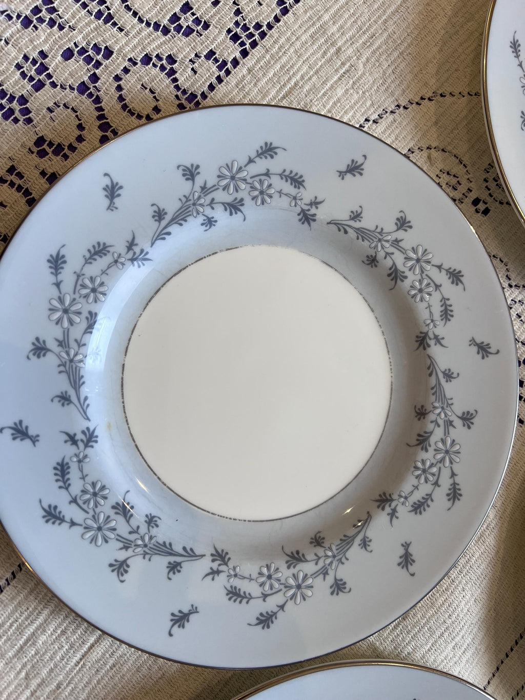 Minton Grey Mist Salad Plates – Set of 5, Bone China, Mid Century England