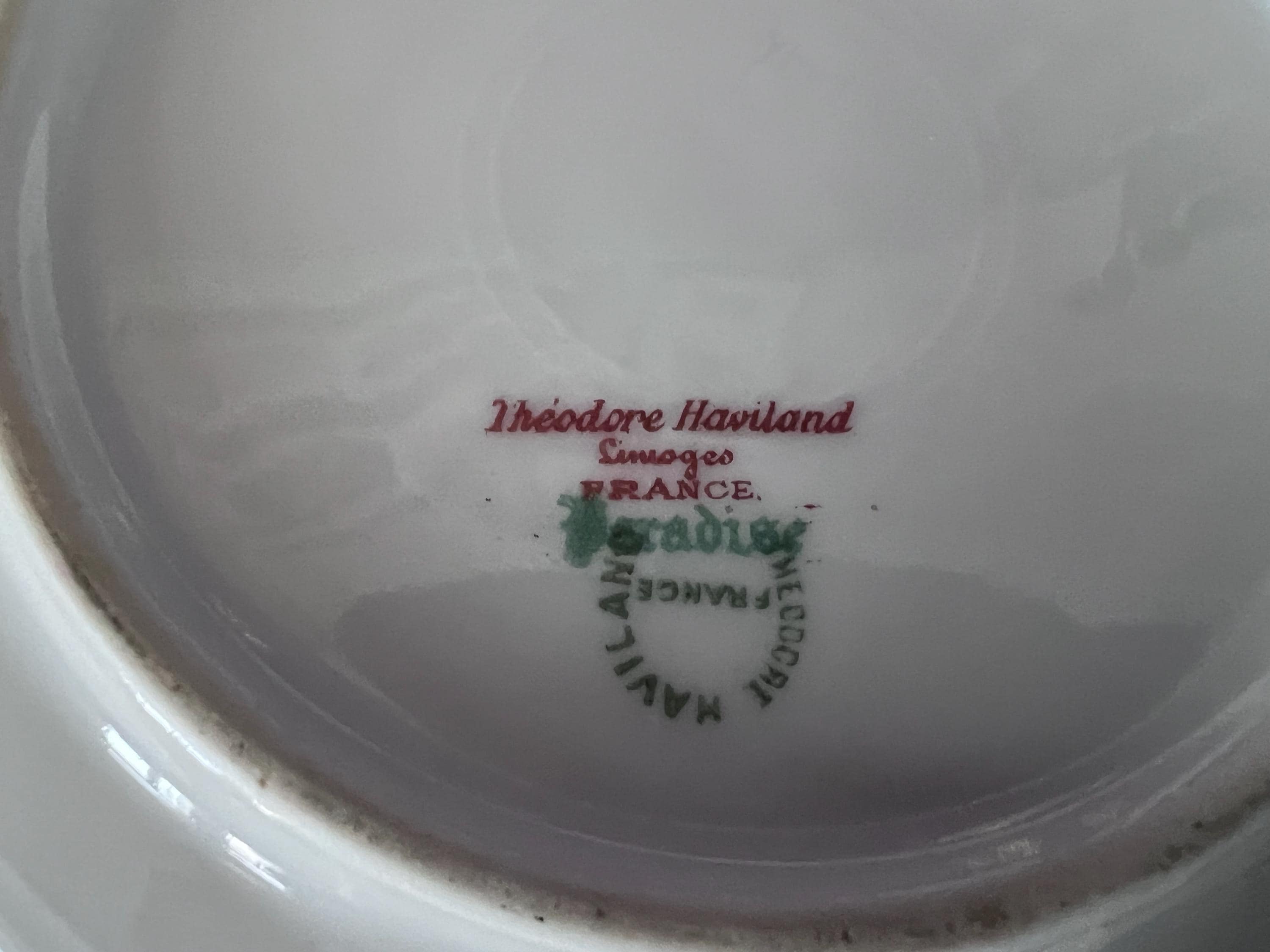 Theodore Haviland Limoges Paradise Replacement China, Bird of Paradise Salad & Dinner Plate, Blue Gold Scalloped Saucer, Fruit Nappy Bowl