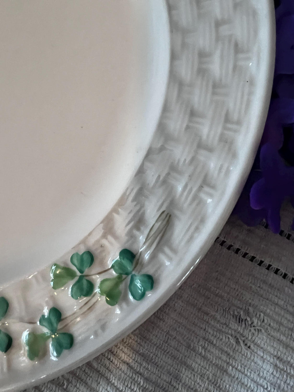Antique Belleek Shamrock Basketweave - 3rd Black Mark (1926-1946) - Pick Your Piece - Rare Irish Parian China