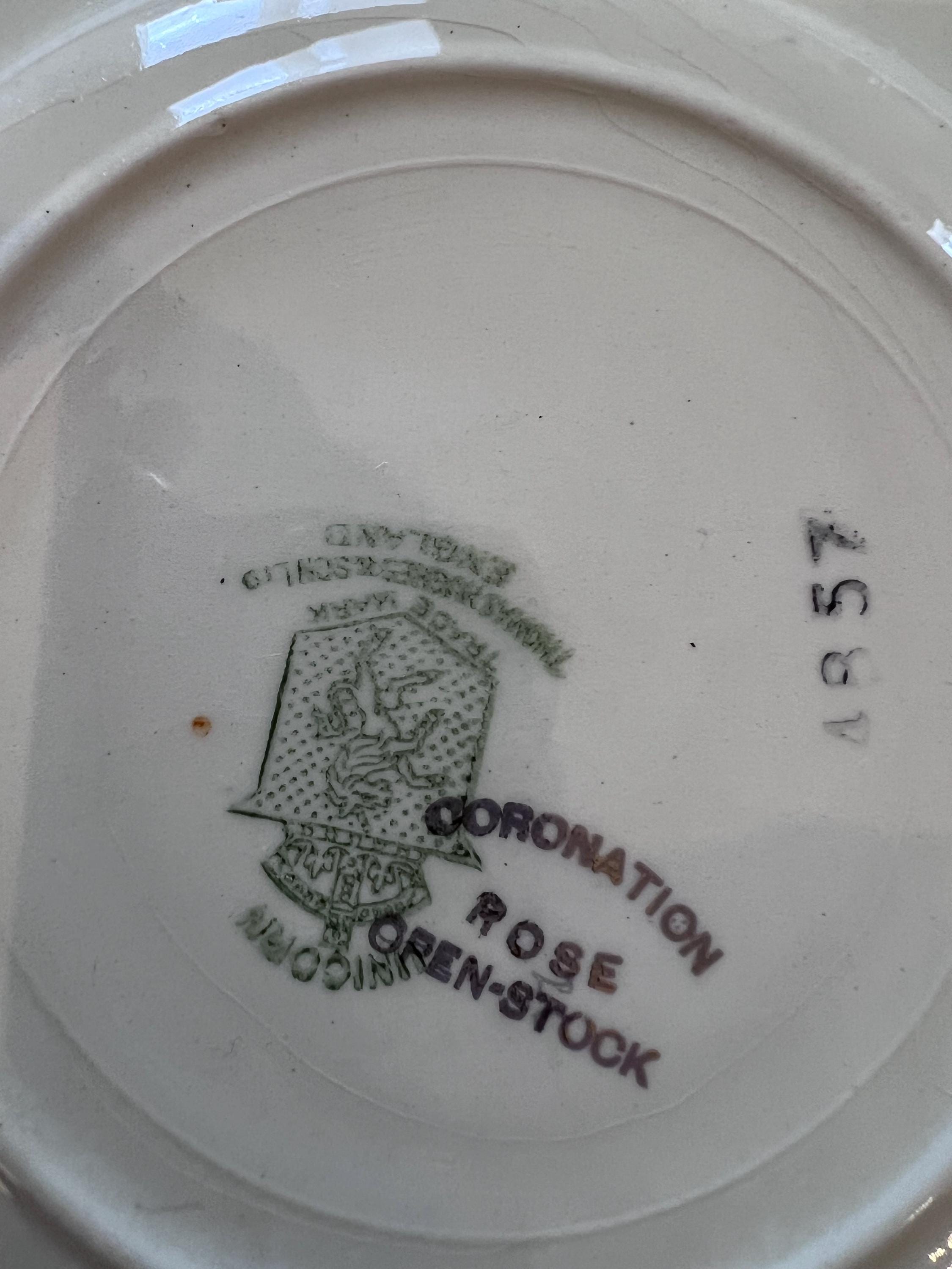Thomas Hughes Coronation Rose China – Pink Rose English Ironstone, 1930s Unicorn Mark