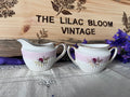 Antique Gibson & Sons Creamer and Sugar Bowl - Pink Band Rose Pattern - Early 20th Century English Ironstone