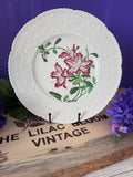 Cauldon England "Garland" Pink Floral Embossed Dinner Plate