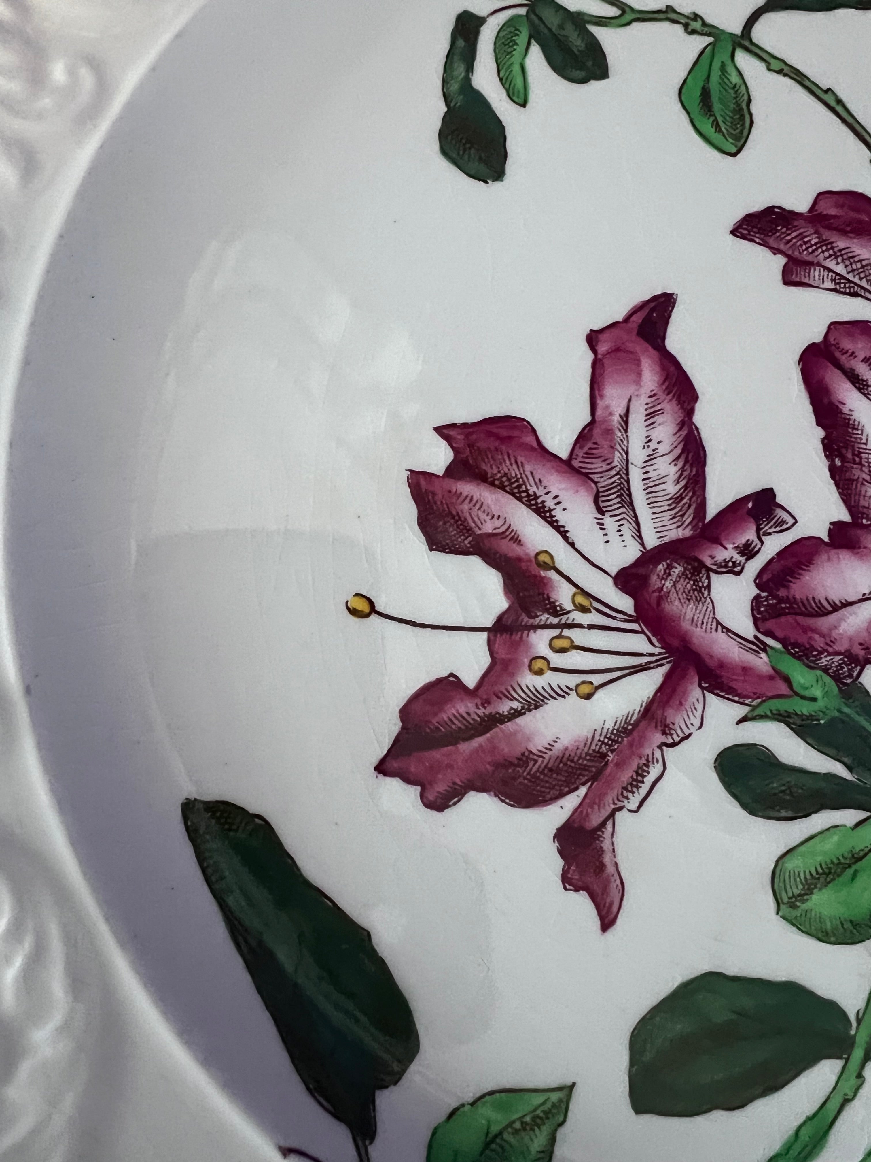 Cauldon England "Garland" Pink Floral Embossed Dinner Plate