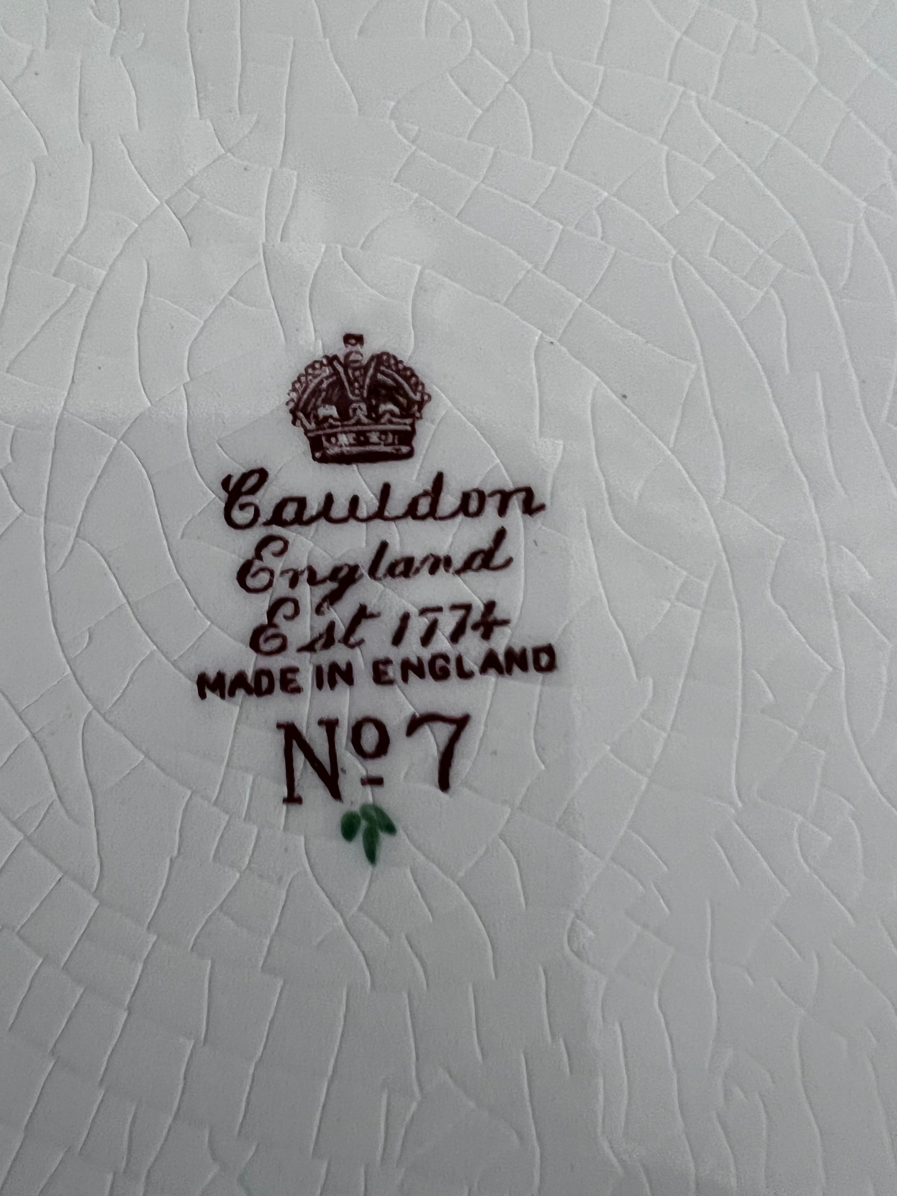 Cauldon England "Garland" Pink Floral Embossed Dinner Plate