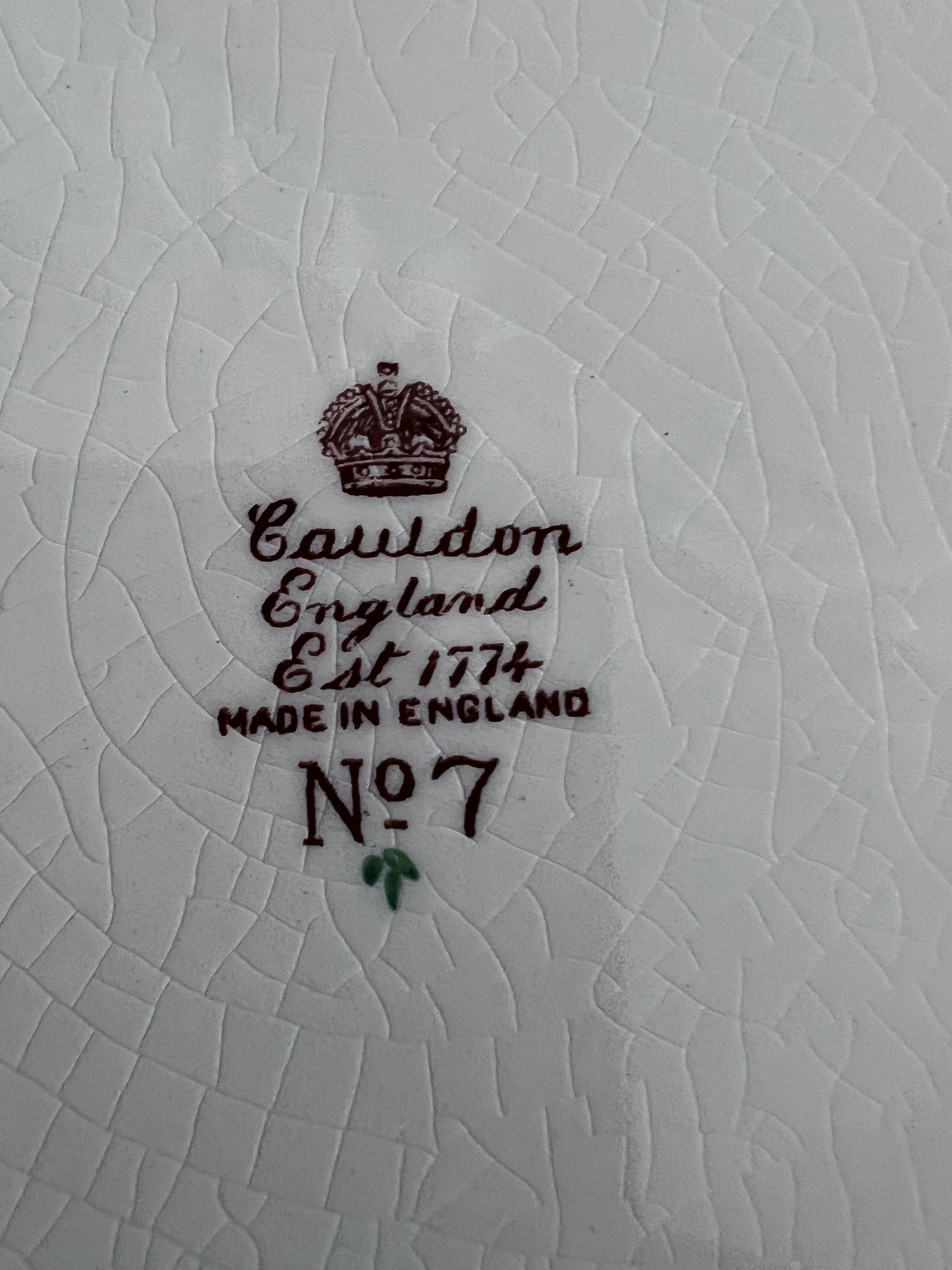 Cauldon England "Garland" Pink Floral Embossed Dinner Plate