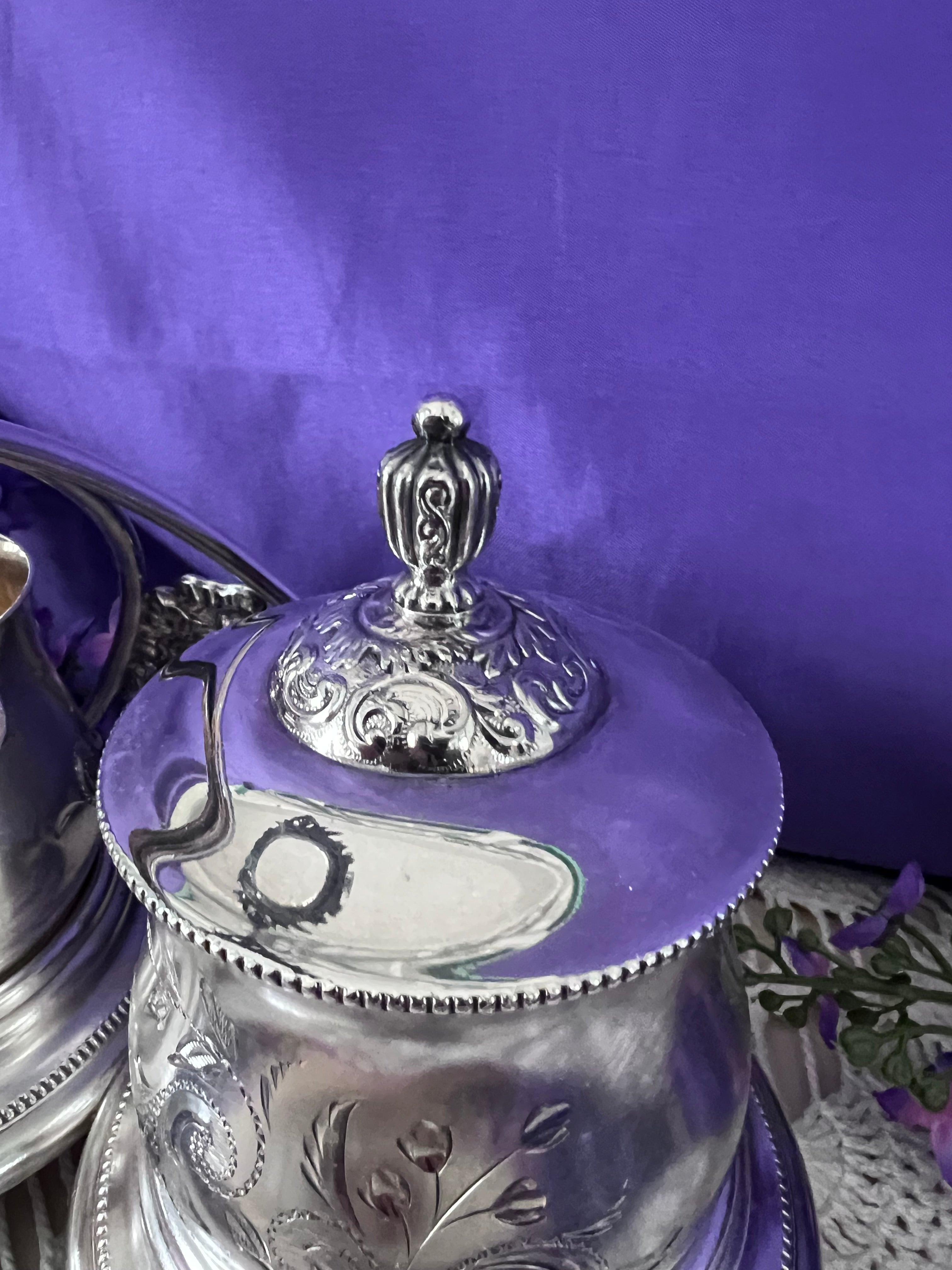 Meriden Britannia Silver Sugar & Cream Service | Victorian Silver Plate | The Lilac Bloom Vintage