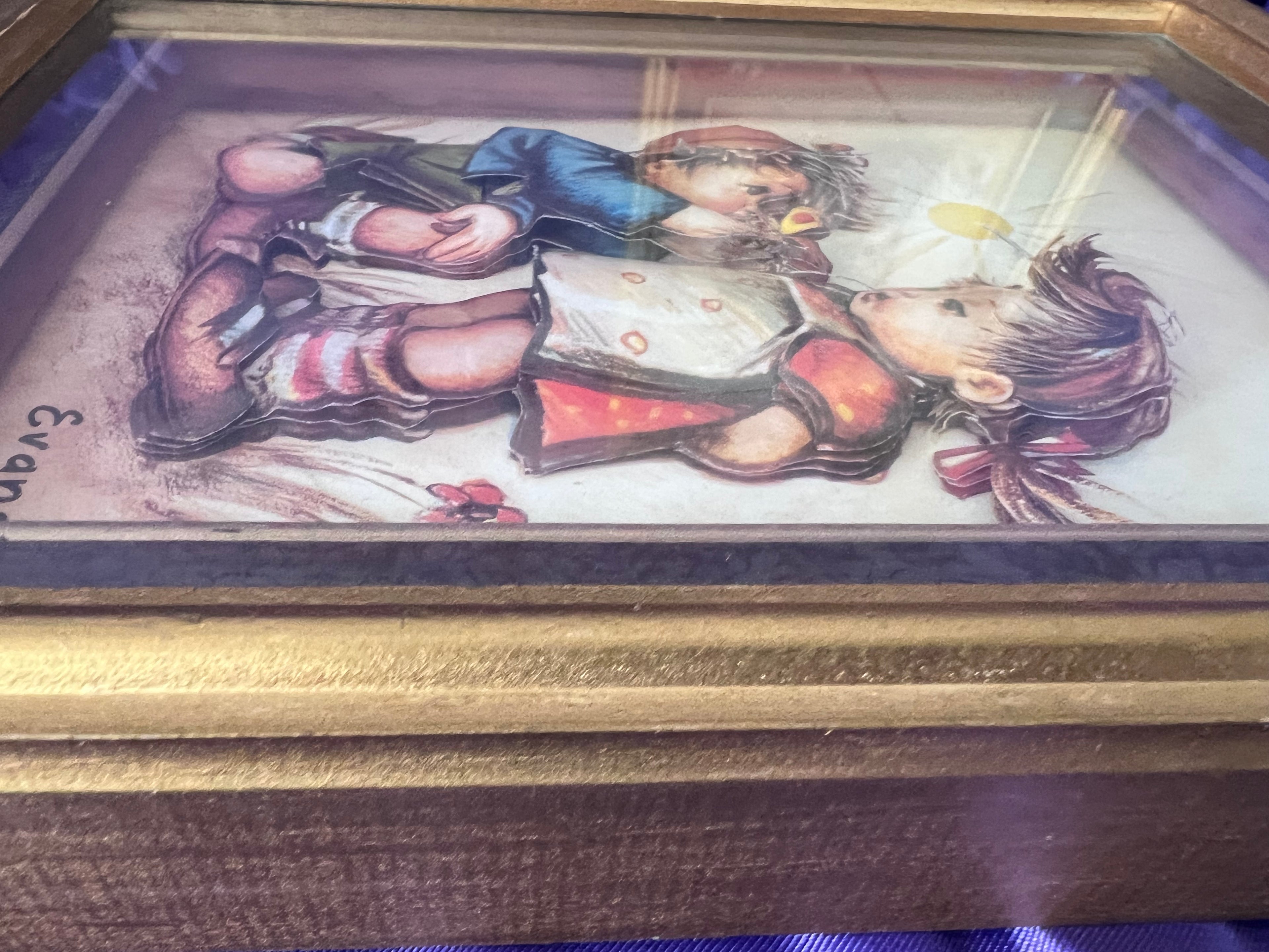 Vintage 1980s 3D Paper Tole Art - Pair of Framed Mabel Lucie Attwell Illustrations
