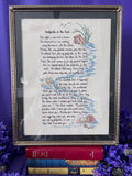 Vintage "Footprints in the Sand" Framed Cross Stitch Inspirational Wall Art