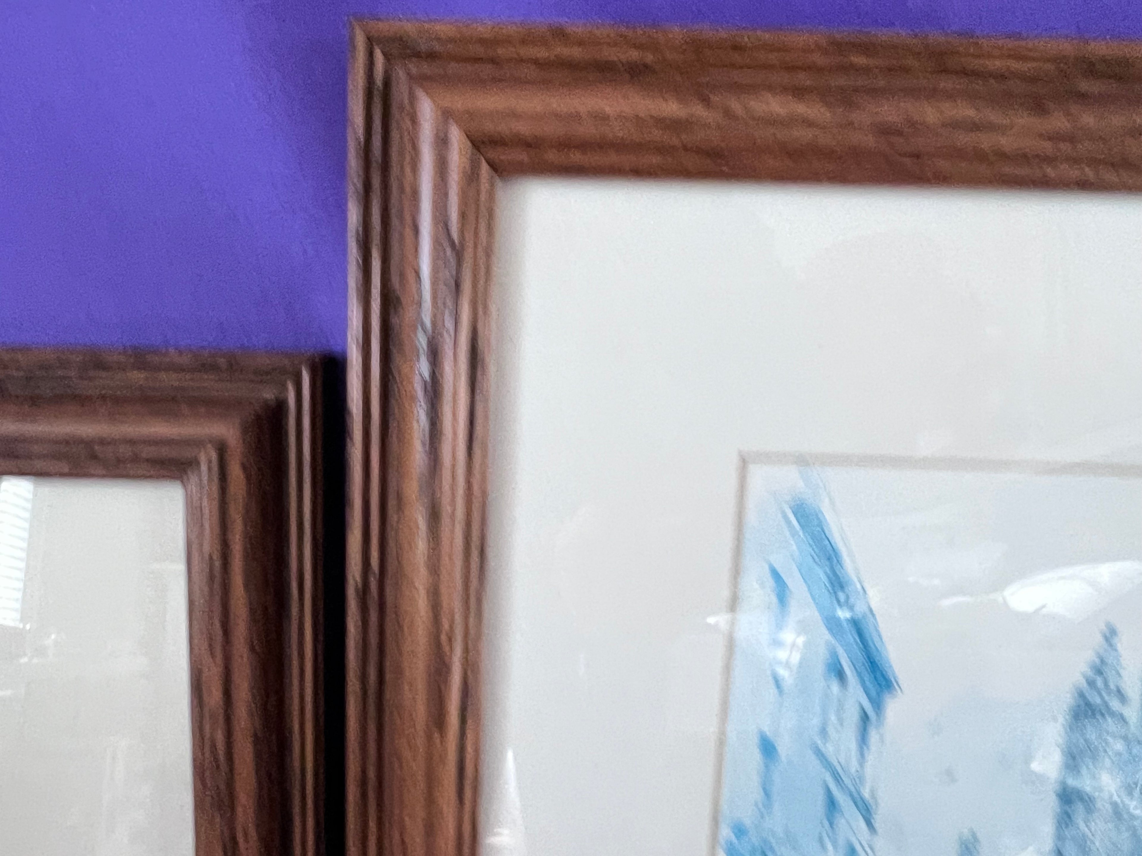 Vintage Kenneth A. Bromley Framed Prints – Pulteney Bridge & Bath Abbey, Bath England – Pair