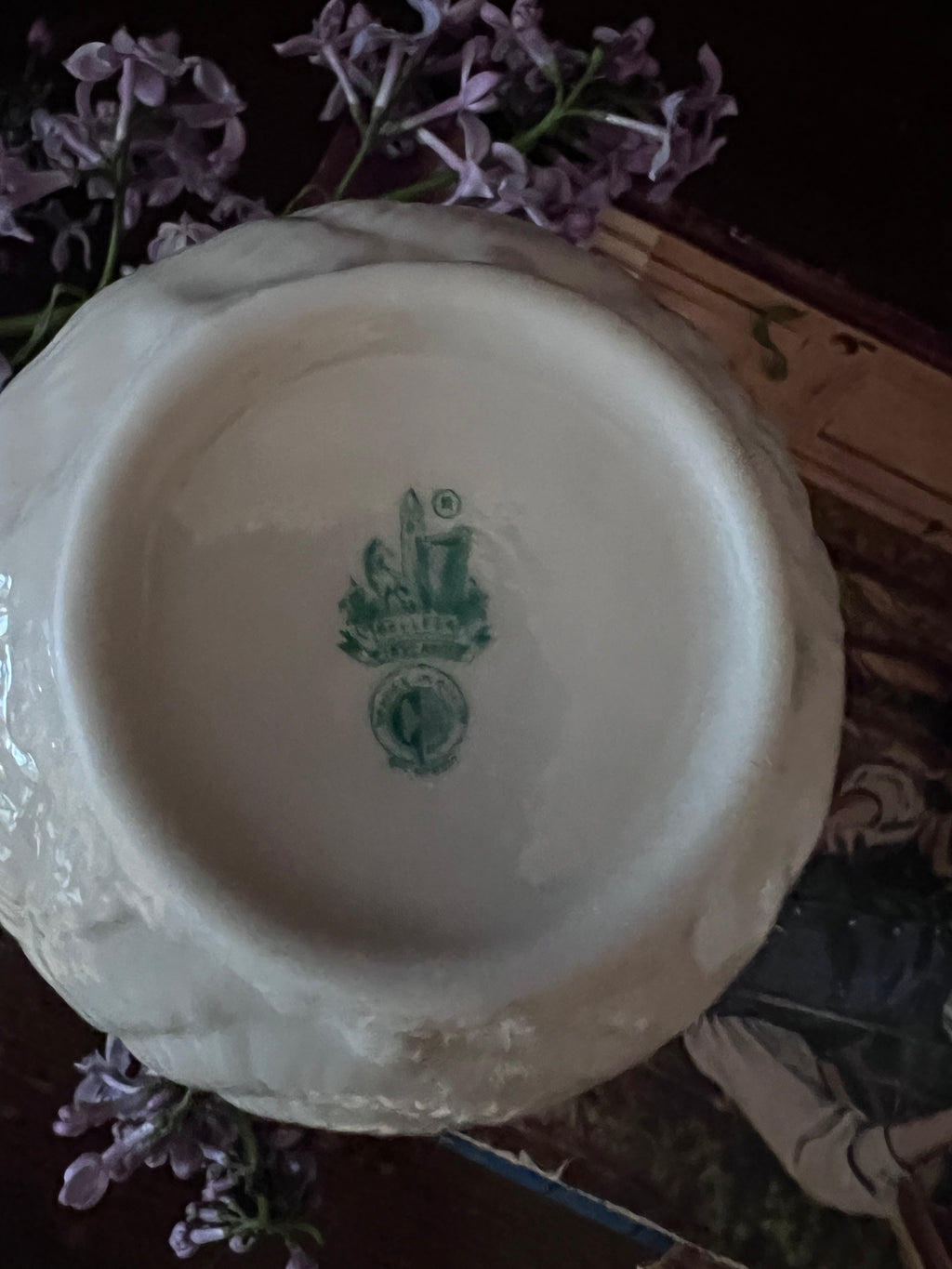 Belleek Ireland Neptune Shell Creamer and Sugar Bowl Set - Tridacna Pattern Parian China
