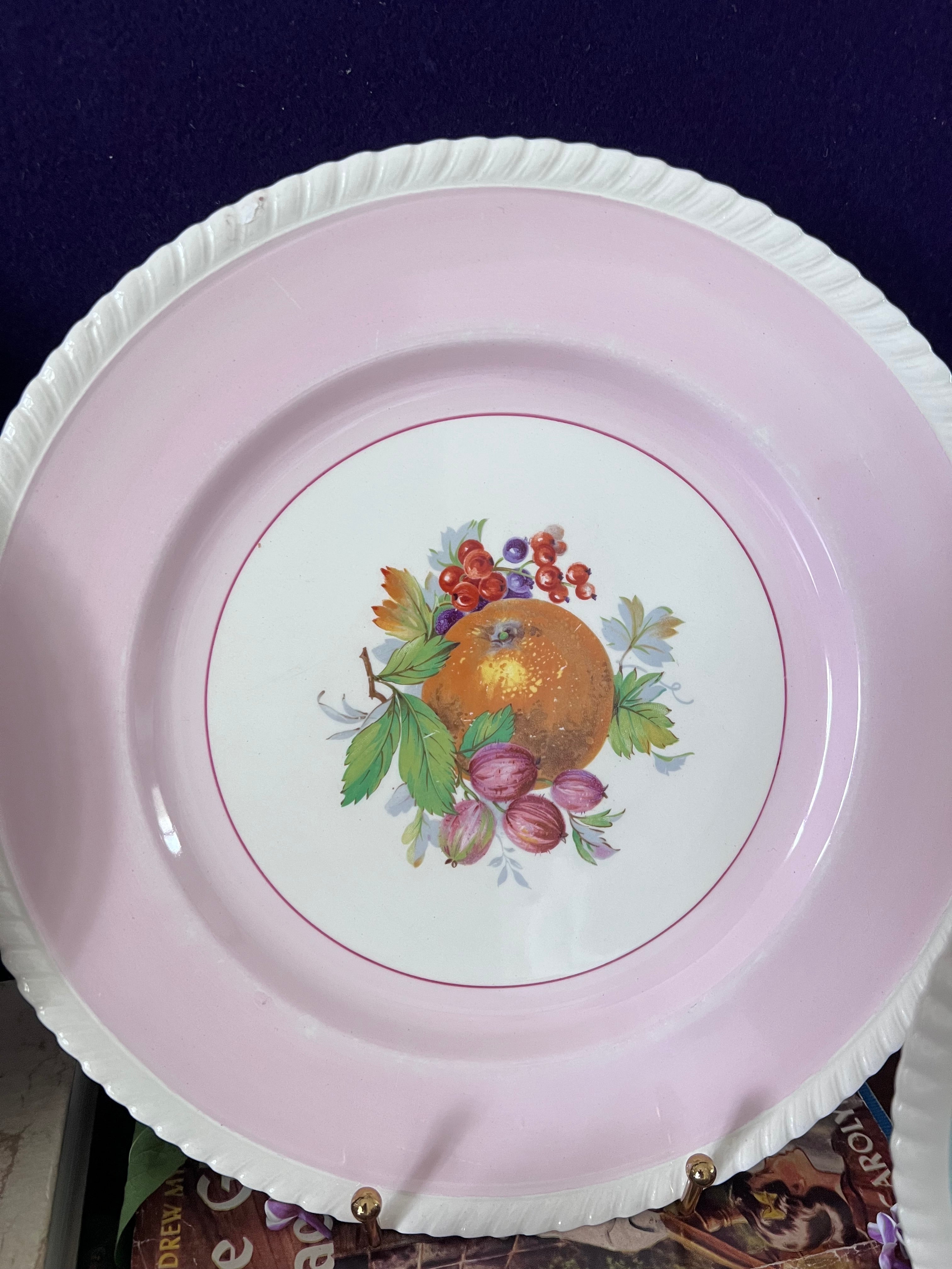 Vintage Johnson Brothers "Old English" Pastel Fruit Plates - Set of 4 | Grandmillennial Shabby Chic English Ironstone Dessert Plates | Pink, Blue, Green, Peach