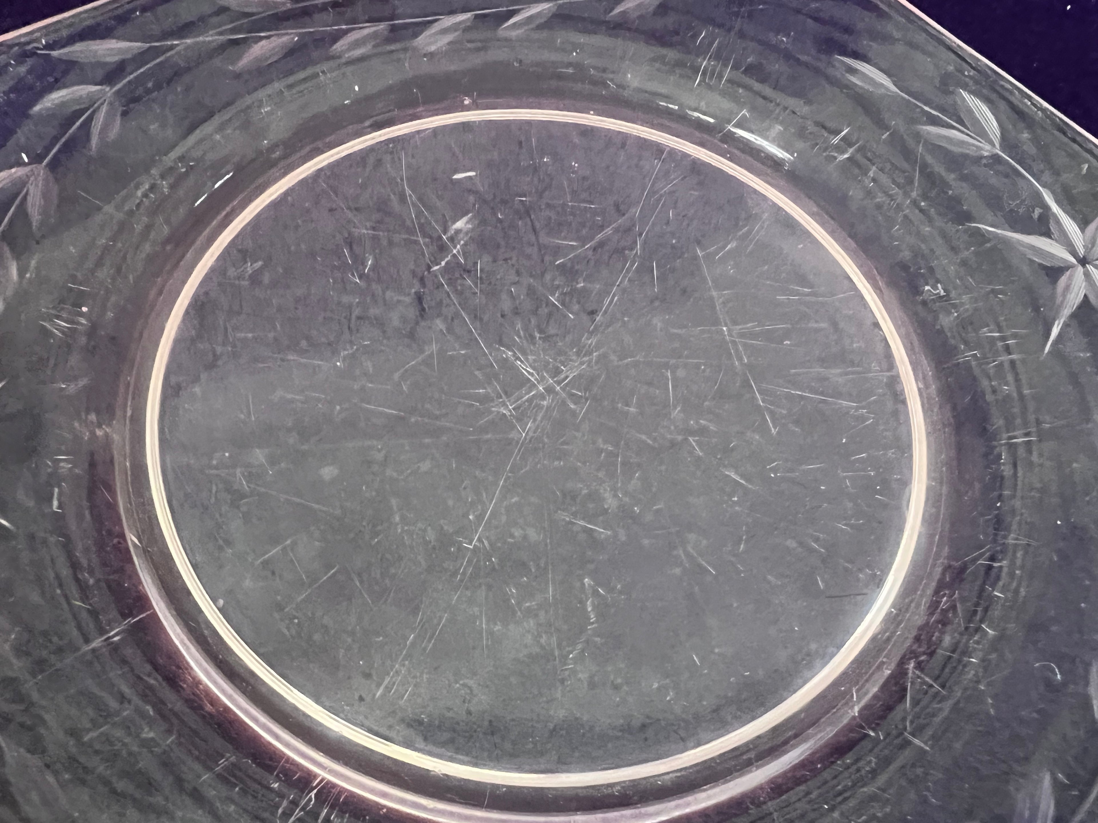 Vintage Pink Depression Glass Octagonal Plates – Laurel Leaf & Star Motif – Set of 6