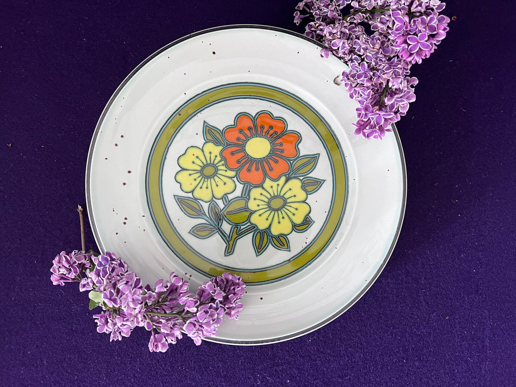 Vintage Johnson Brothers Ironstone Dinner Plates - Cadogan Gardens, Chelsea Collection - Set of 6 - Made in England 1970s Retro Floral Boho