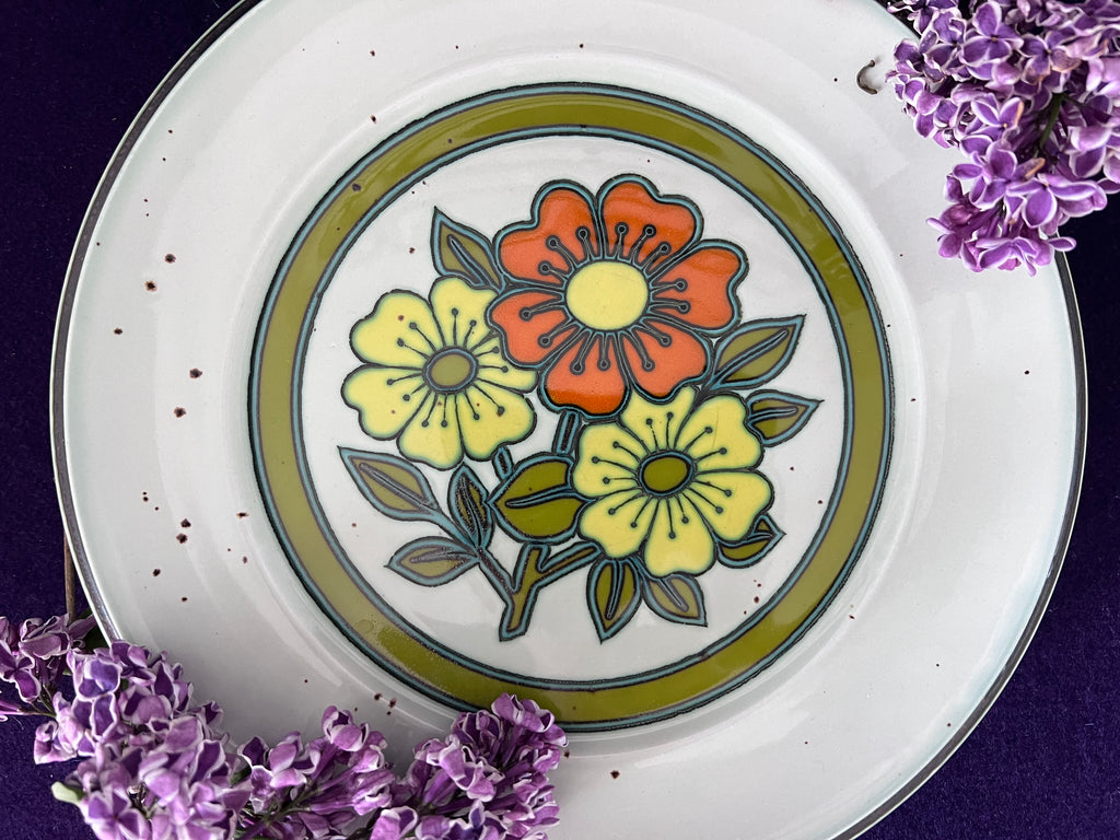 Vintage Johnson Brothers Ironstone Dinner Plates - Cadogan Gardens, Chelsea Collection - Set of 6 - Made in England 1970s Retro Floral Boho