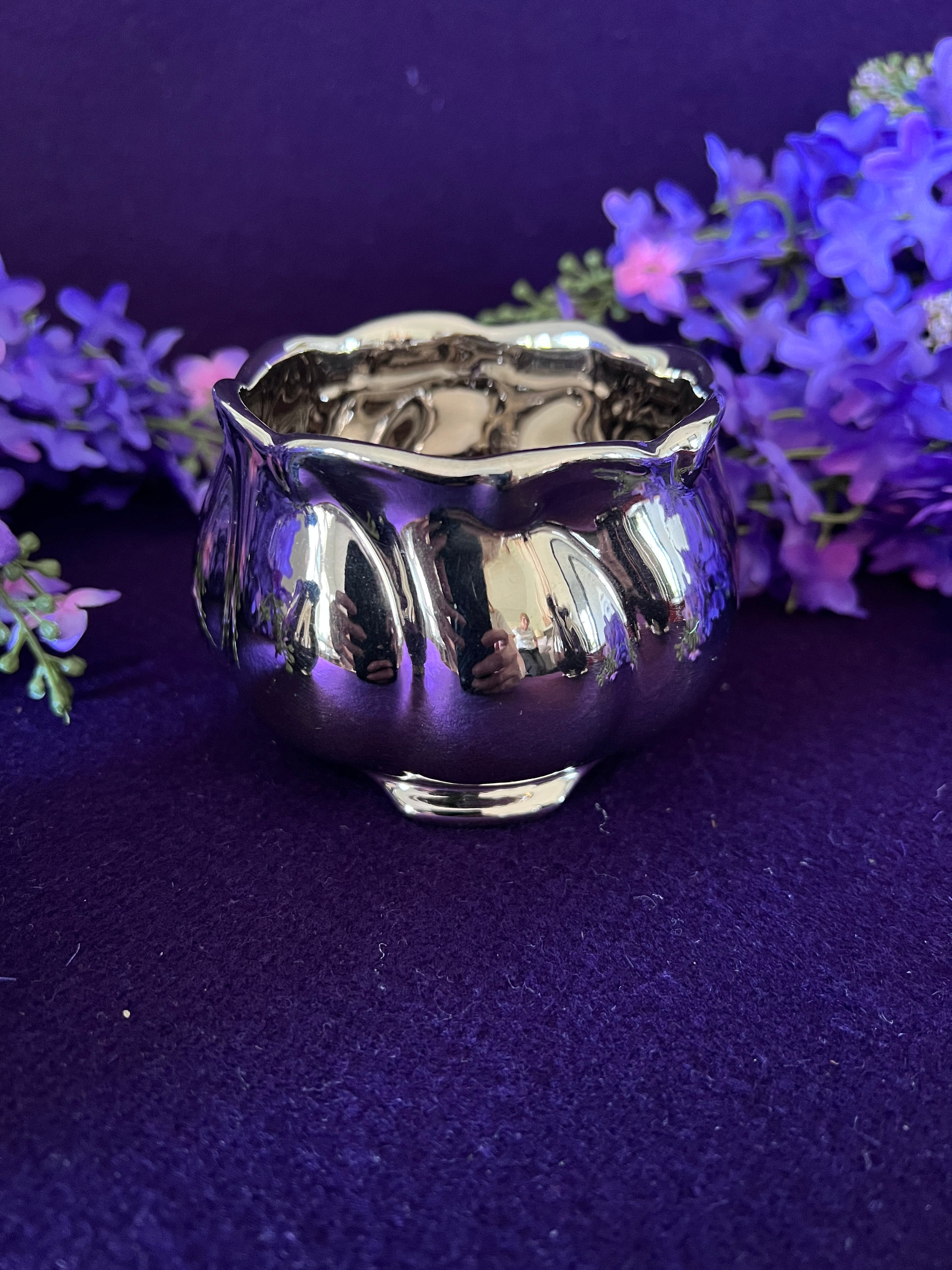 Vintage Royal Winton Platinum Lustre 3-Piece Tea Set - Teapot, Creamer, and Sugar Bowl - Made in England - Mid-Century Silver Lustreware