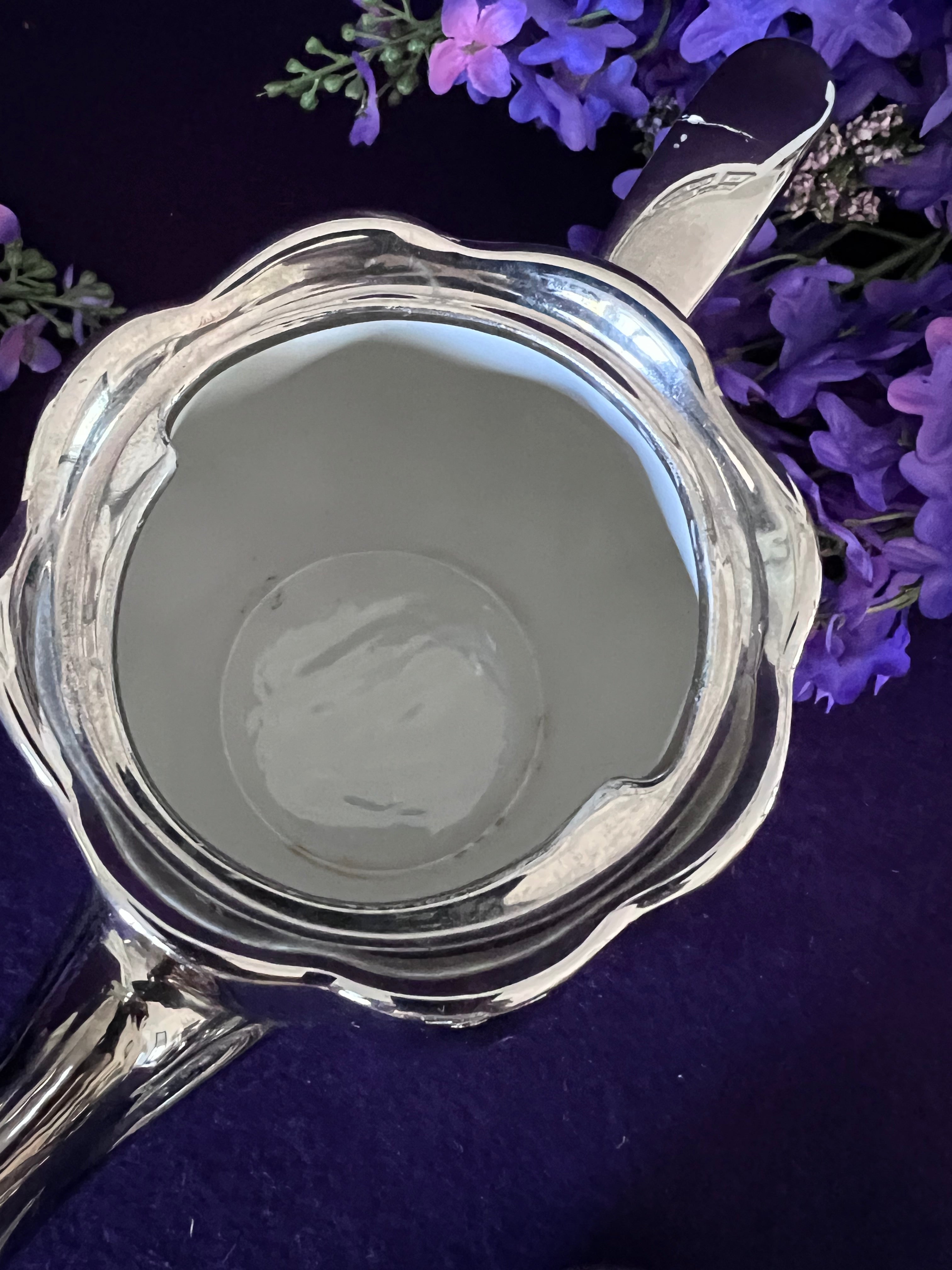 Vintage Royal Winton Platinum Lustre 3-Piece Tea Set - Teapot, Creamer, and Sugar Bowl - Made in England - Mid-Century Silver Lustreware