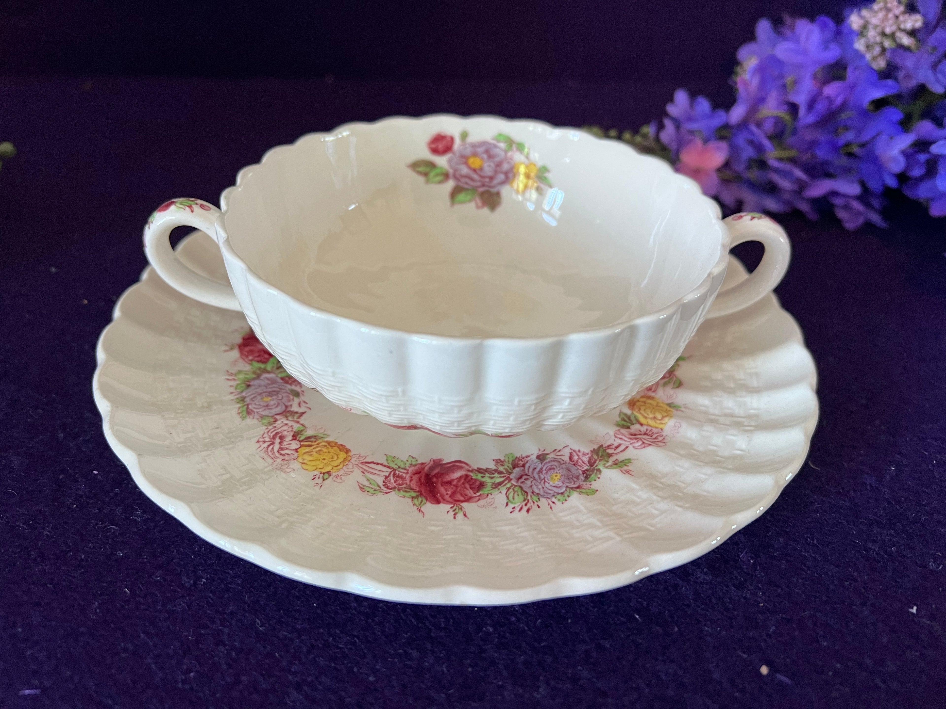 Vintage Copeland Spode Rose Briar Bowls | Romantic English Ironstone | The Lilac Bloom Vintage