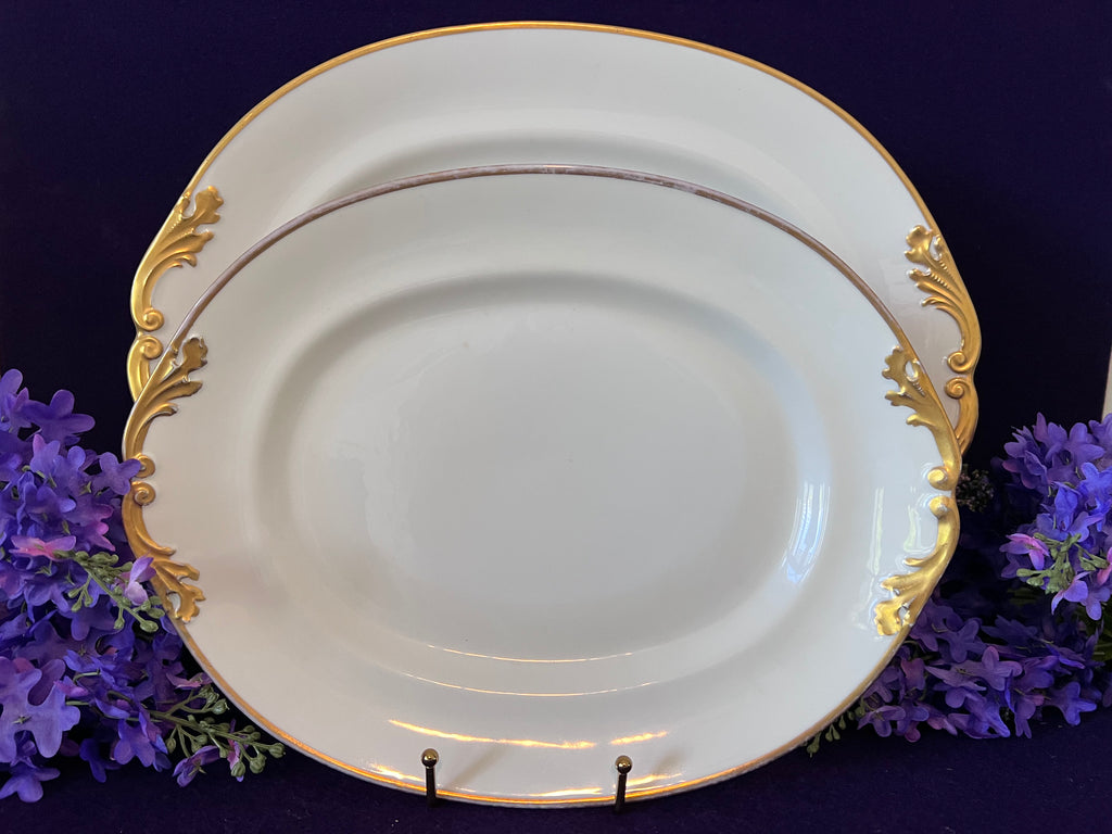 Grand Turn-of-the-Century Limoges France White & Gold Estate Dinner Service - 93 Pieces