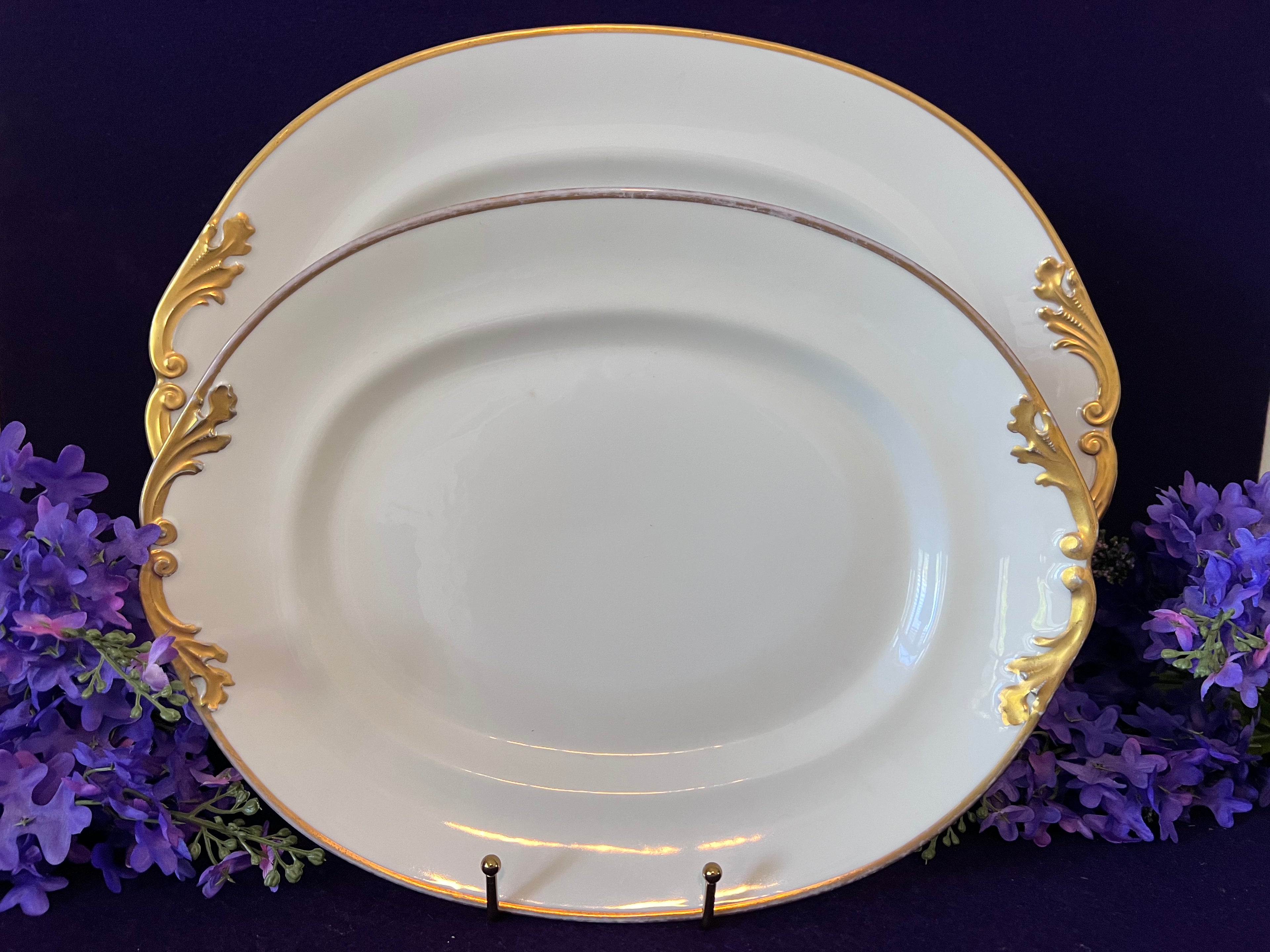 Grand Turn-of-the-Century Limoges France White & Gold Estate Dinner Service - 93 Pieces