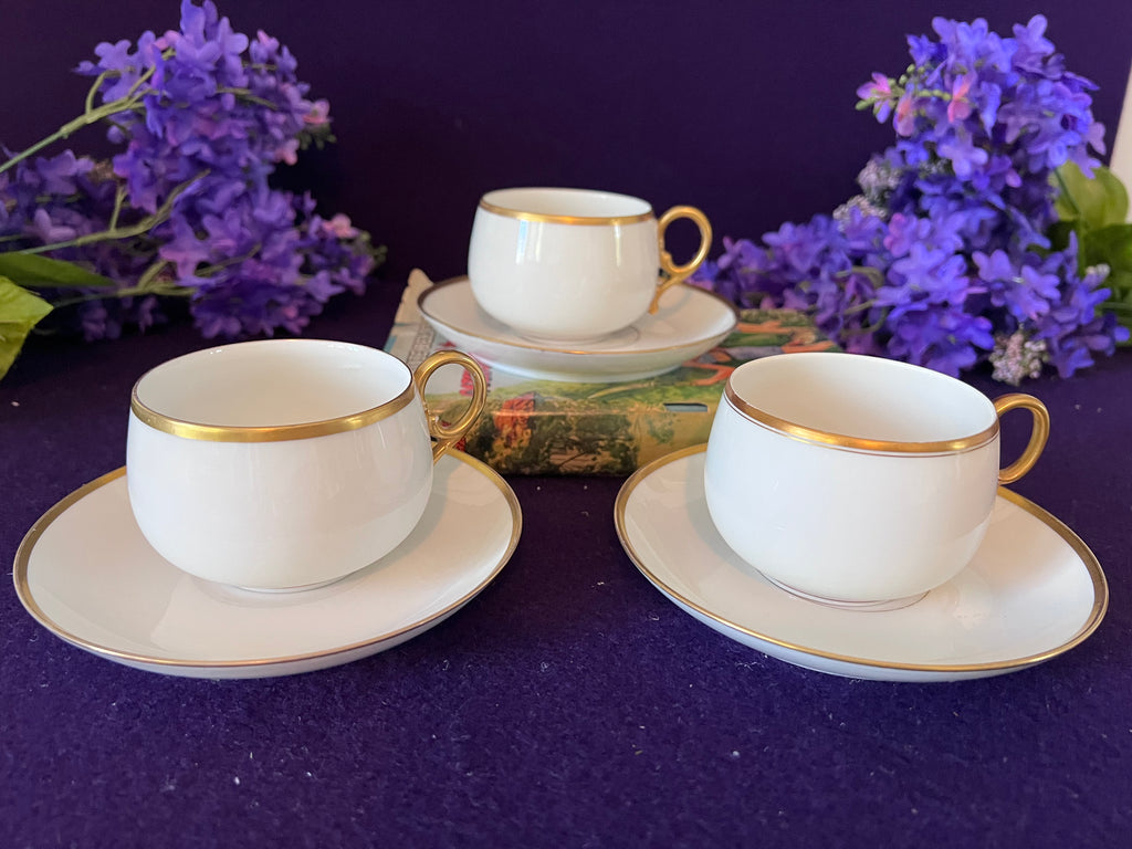 Grand Turn-of-the-Century Limoges France White & Gold Estate Dinner Service - 93 Pieces