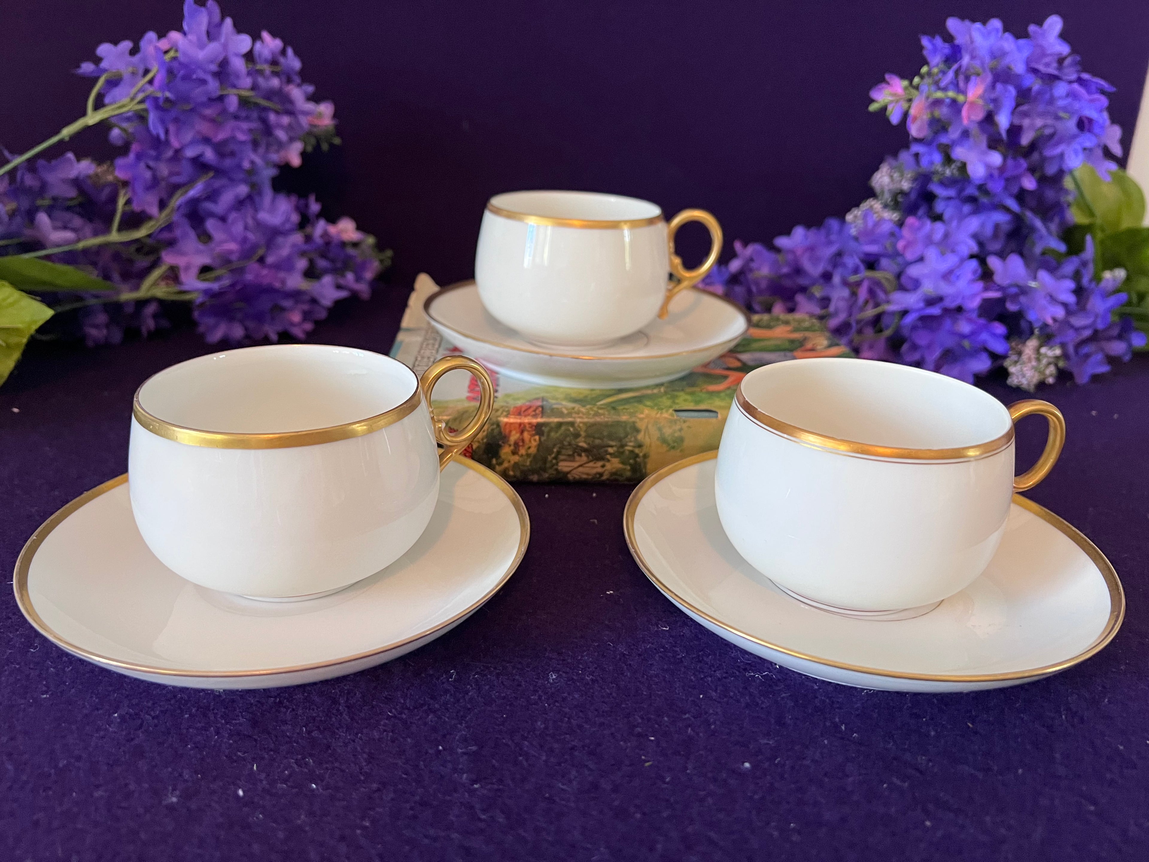 Grand Turn-of-the-Century Limoges France White & Gold Estate Dinner Service - 93 Pieces