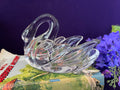 Vintage Pressed Glass Swan Trinket Dish — Grandmillennial Vanity Catchall